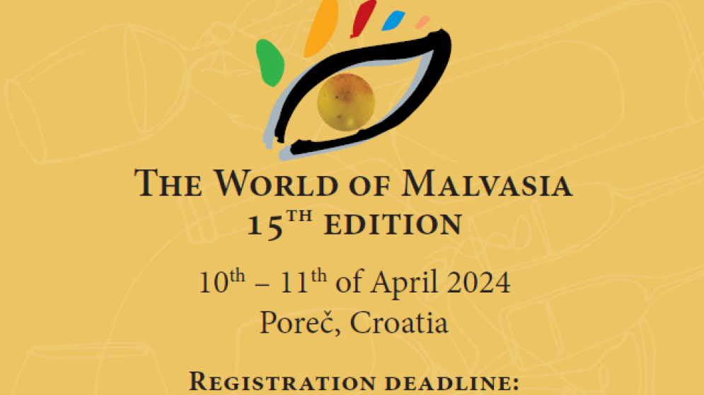 ΚΡΟΑΤΙΑ: Διαγωνισμός "15th edition of the World of Malvasia" για Οίνους Malvasia 10-11 Απριλίου 2024/ Πηγή: Ένωση Καλλιεργητών και Οινοποιών της Istria
